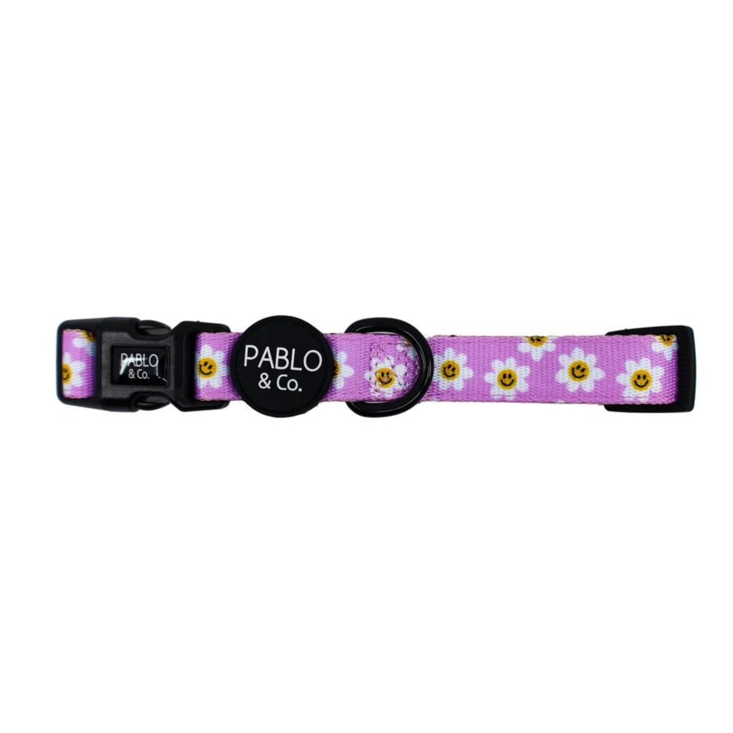 Lilac Smiley Flowers Collar - Pooch Luxury