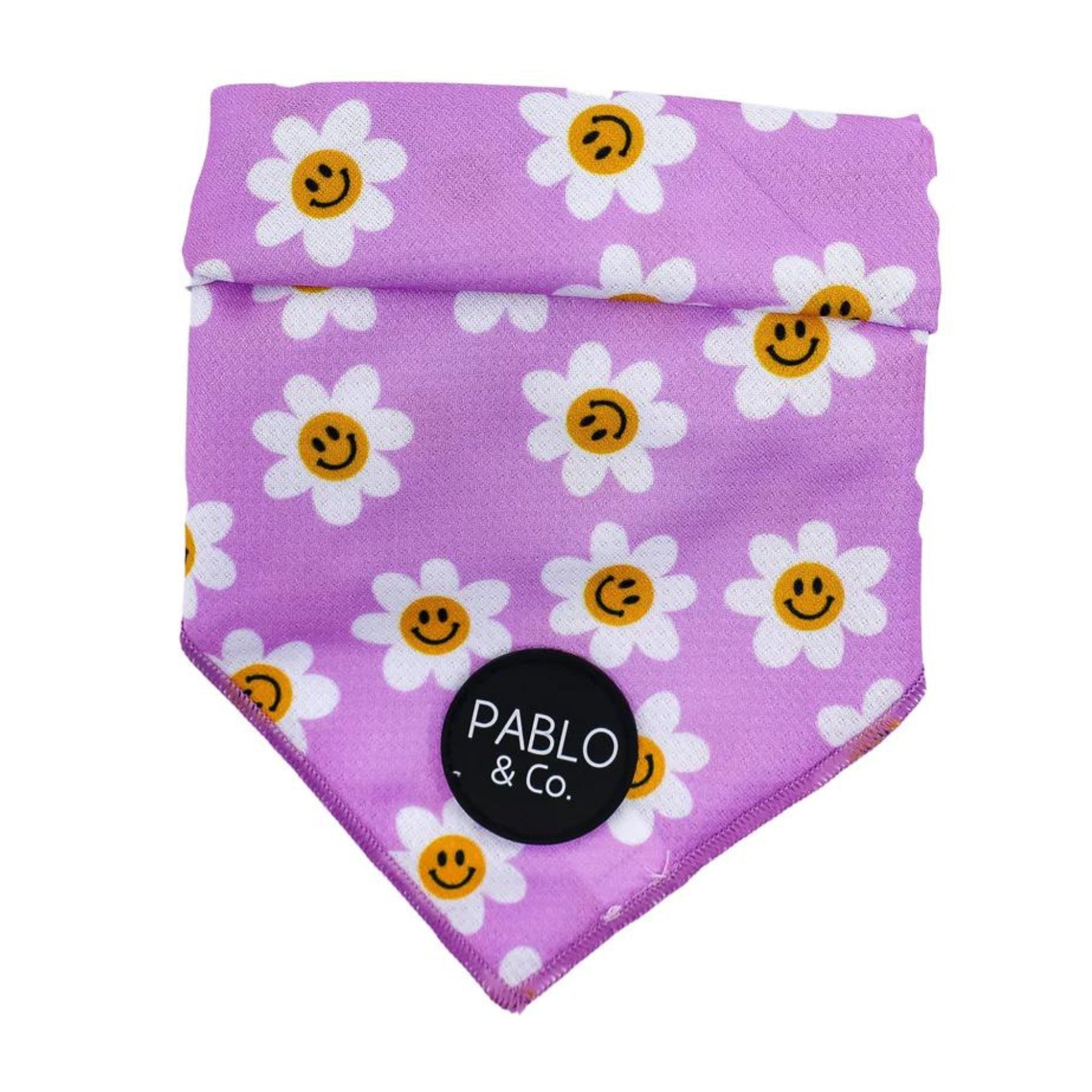 Lilac Smiley Flowers Dog Bandana - Pooch Luxury