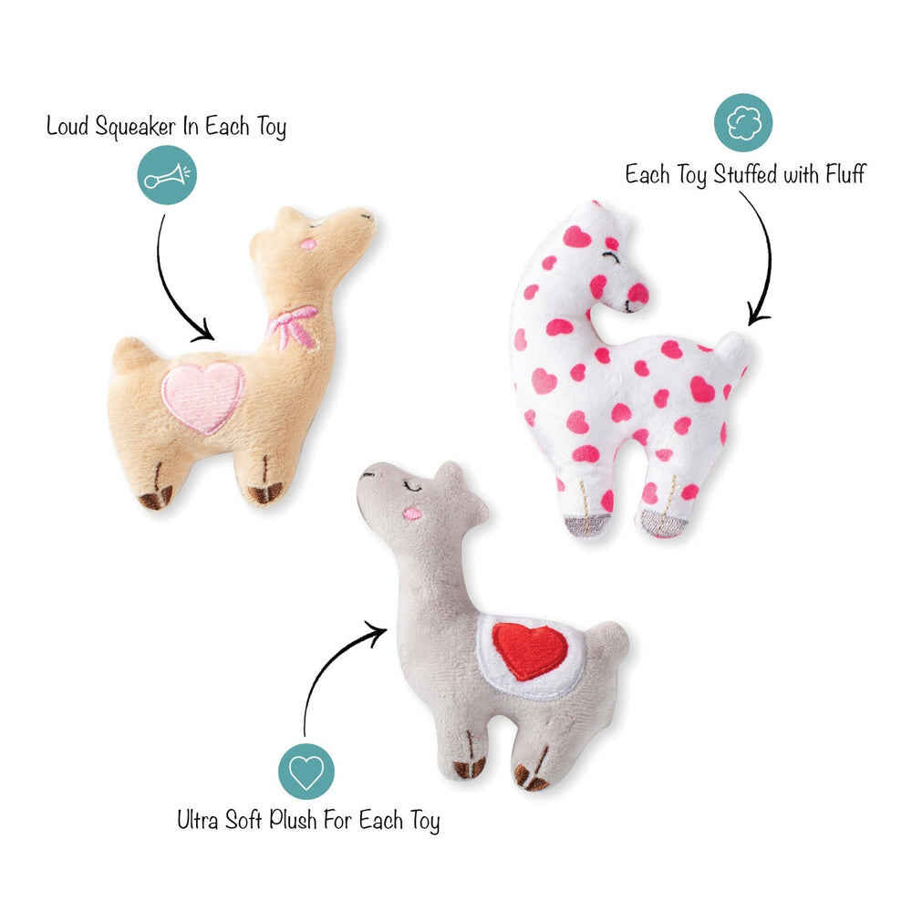 
                  
                    Love Llamas 3 Piece Small Dog Toy Set - Pooch Luxury
                  
                