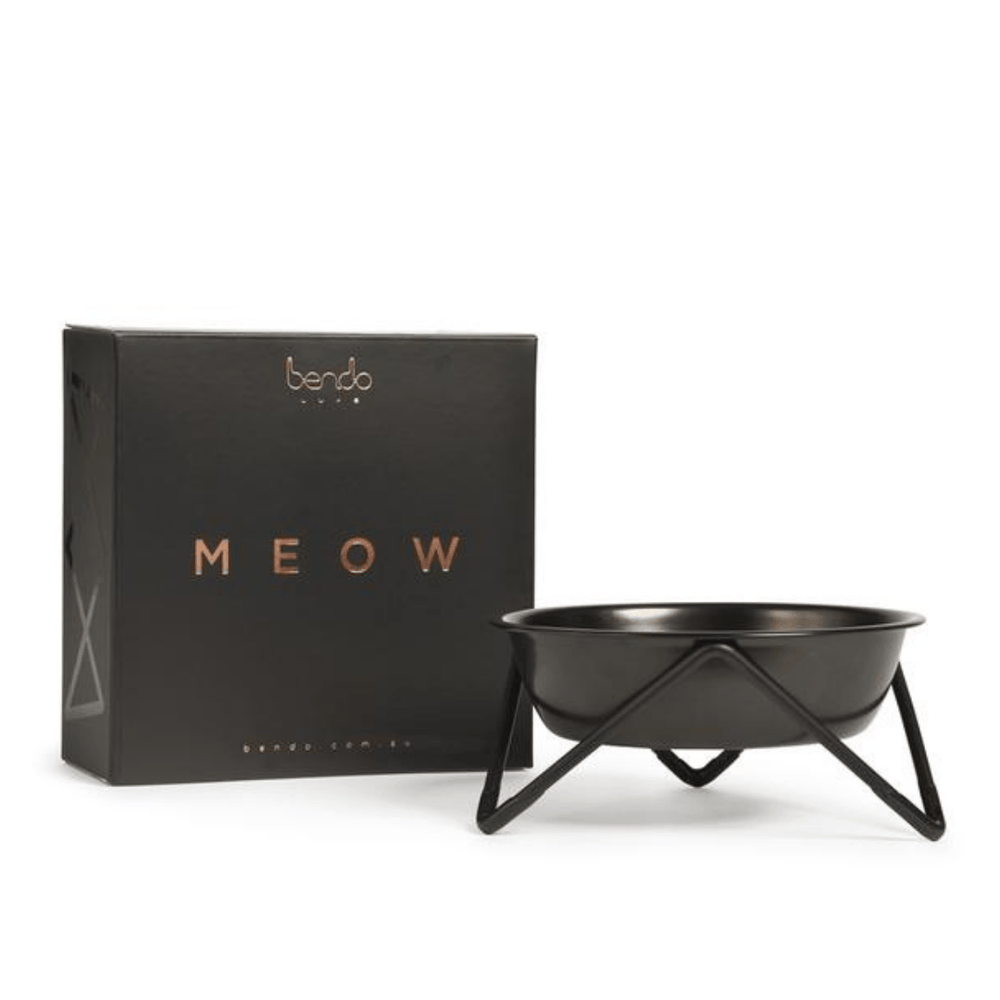 Meow Luxe Bowl - Black on Black - Pooch Luxury