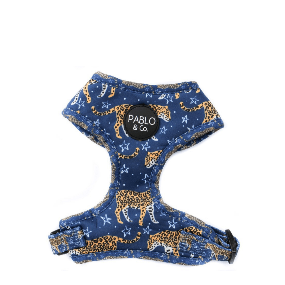 Midnight Cheetah Adjustable Dog Harness - Pooch Luxury
