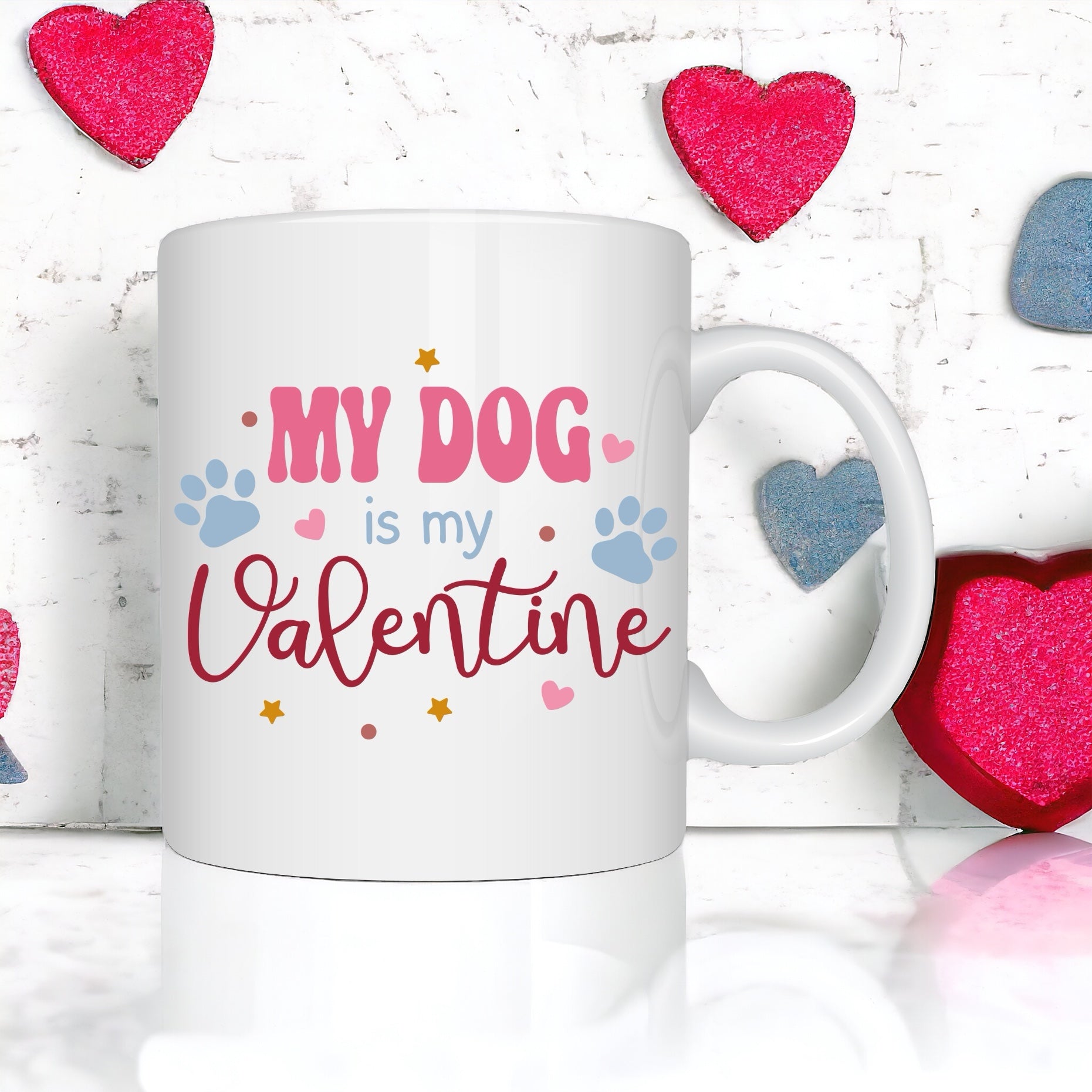 My Dog Is My Valentine - Retro print Mug - Pooch Luxury