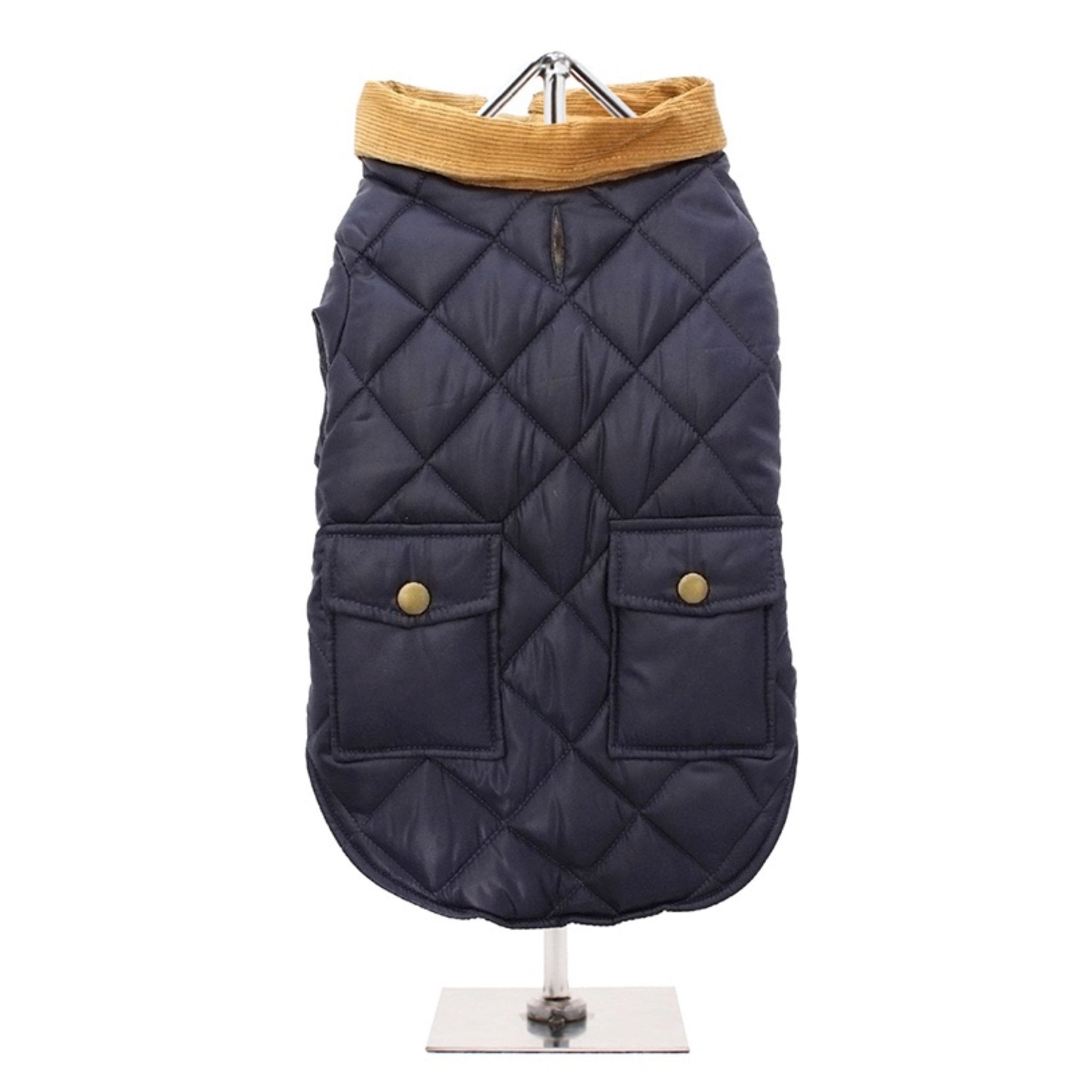Navy Blue Quilted Town & Country Coat - Pooch Luxury