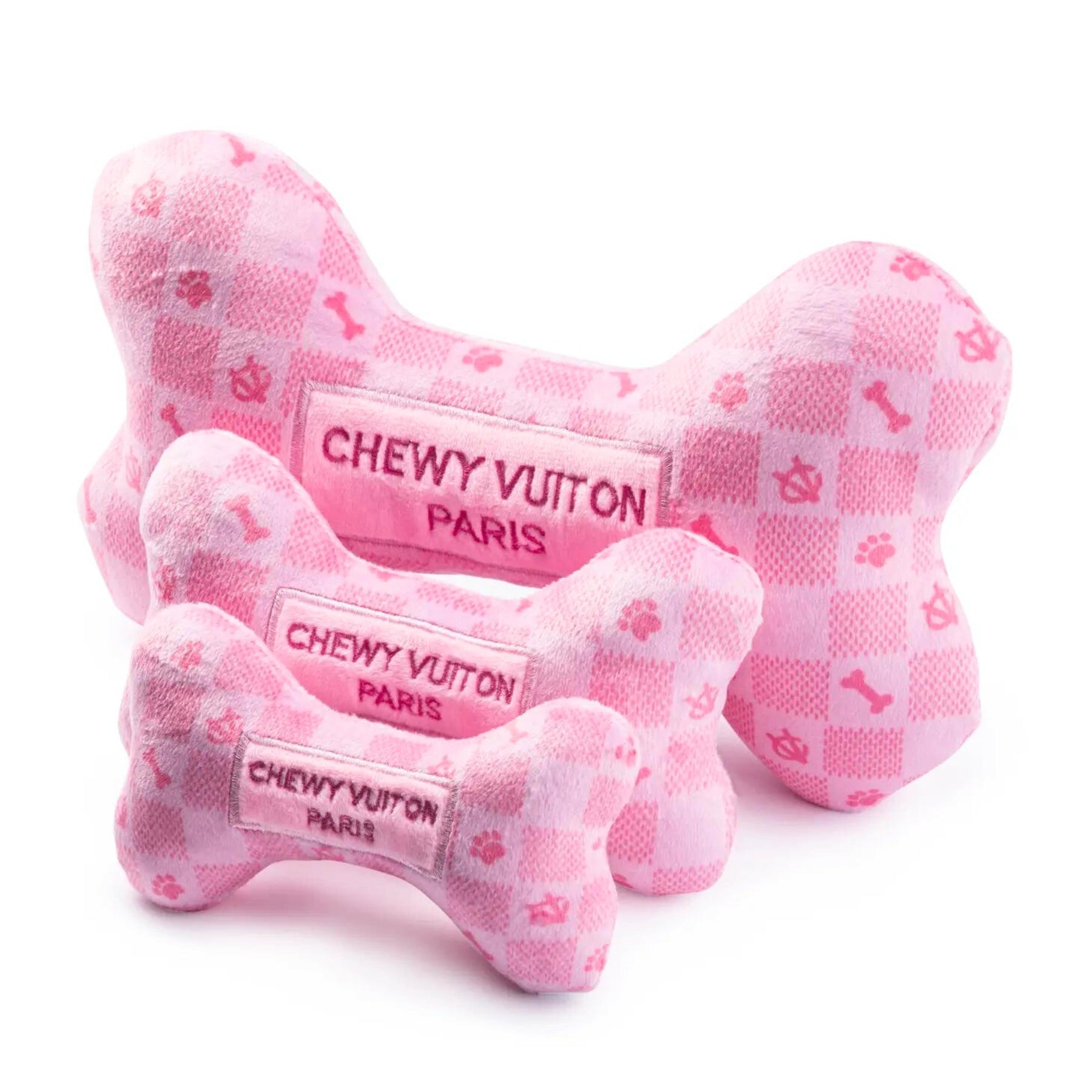 Pink Checker Chewy Vuiton Bone - Pooch Luxury
