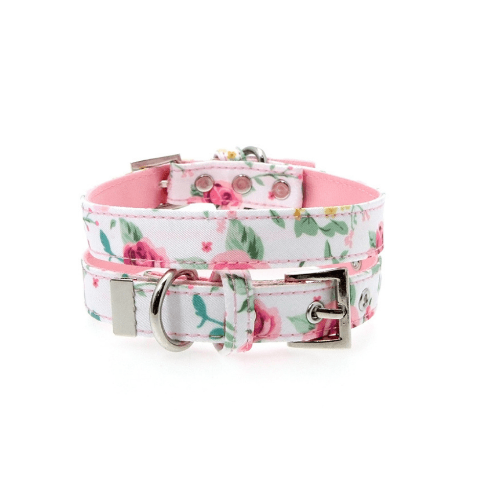 Pink Floral Cascade Fabric Collar - Pooch Luxury