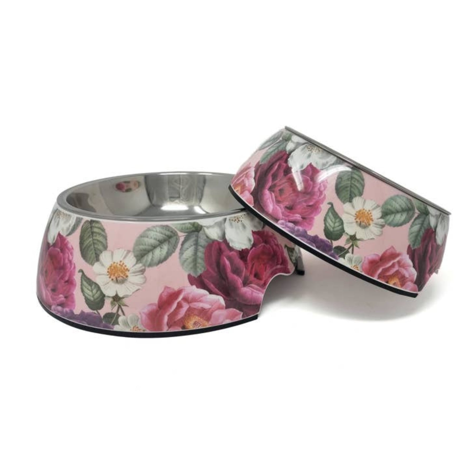 Pink Floral Dog Bowl - Pooch Luxury