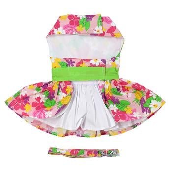 Pink Hawaiian Floral Dress with Matching Leash - Pooch Luxury
