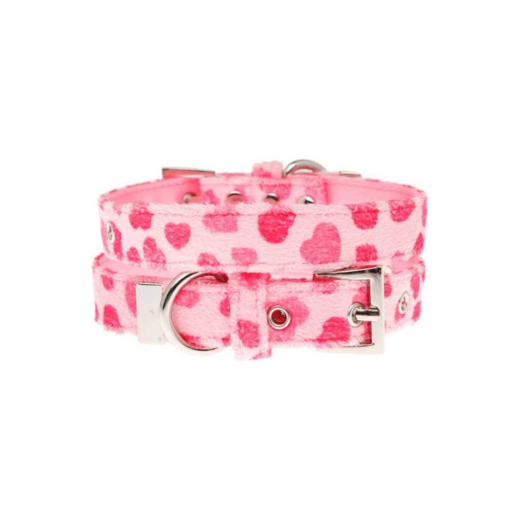 Pink Hearts Fabric Collar - Pooch Luxury