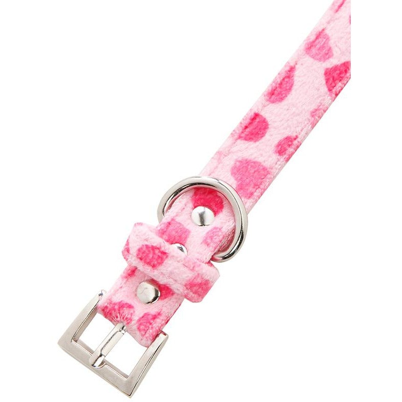 Pink Hearts Fabric Collar - Pooch Luxury