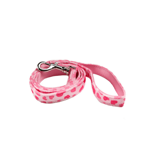 Pink Hearts Fabric Leash - Pooch Luxury