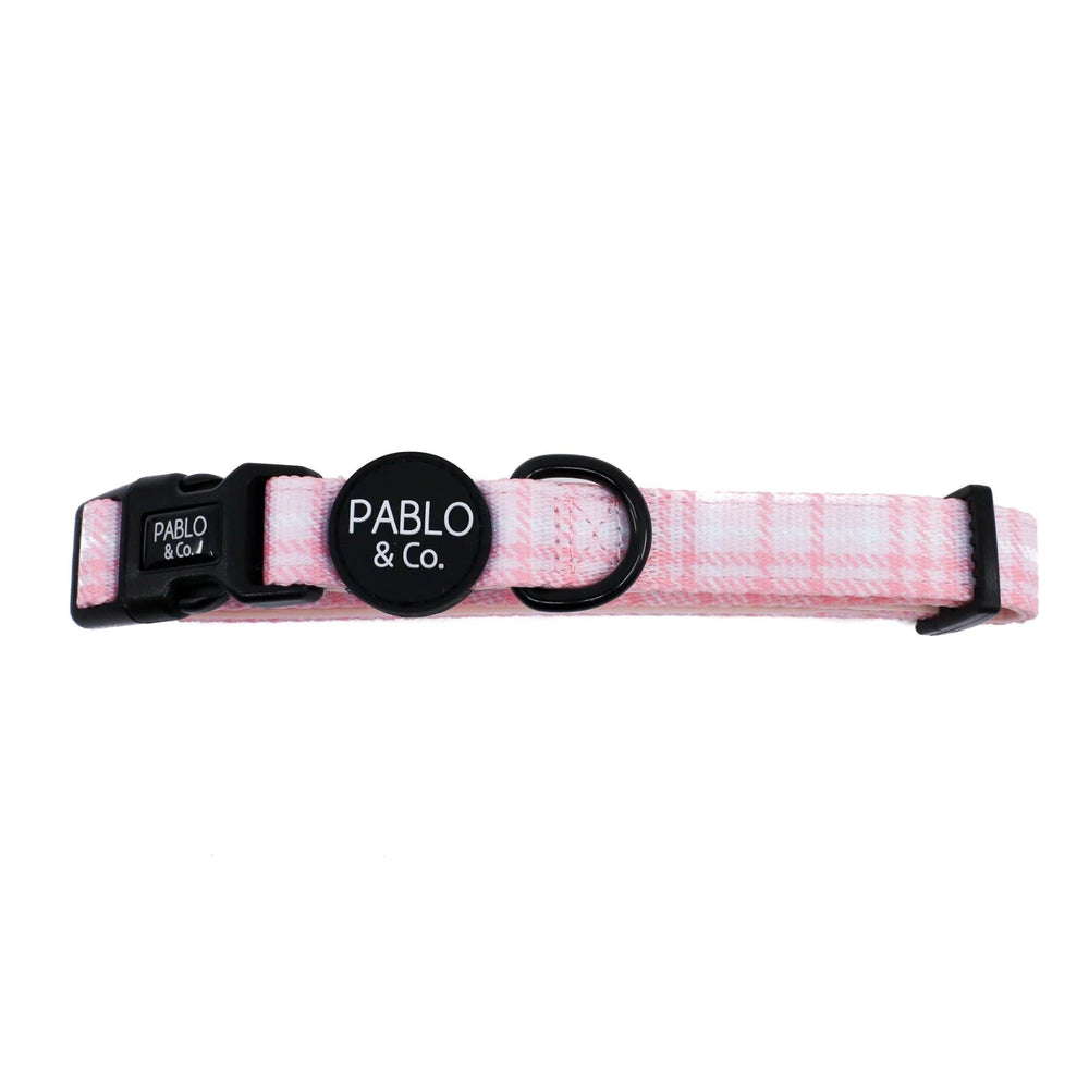 Pink Houndstooth Collar - Pooch Luxury