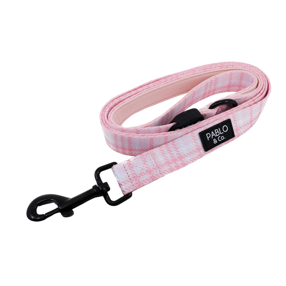 Pink Houndstooth Dog Leash - Pooch Luxury