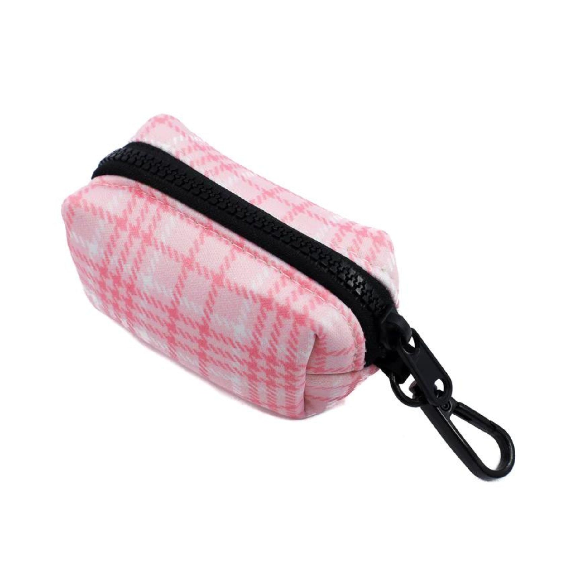 Pink Houndstooth Poop Bag Holder - Pooch Luxury