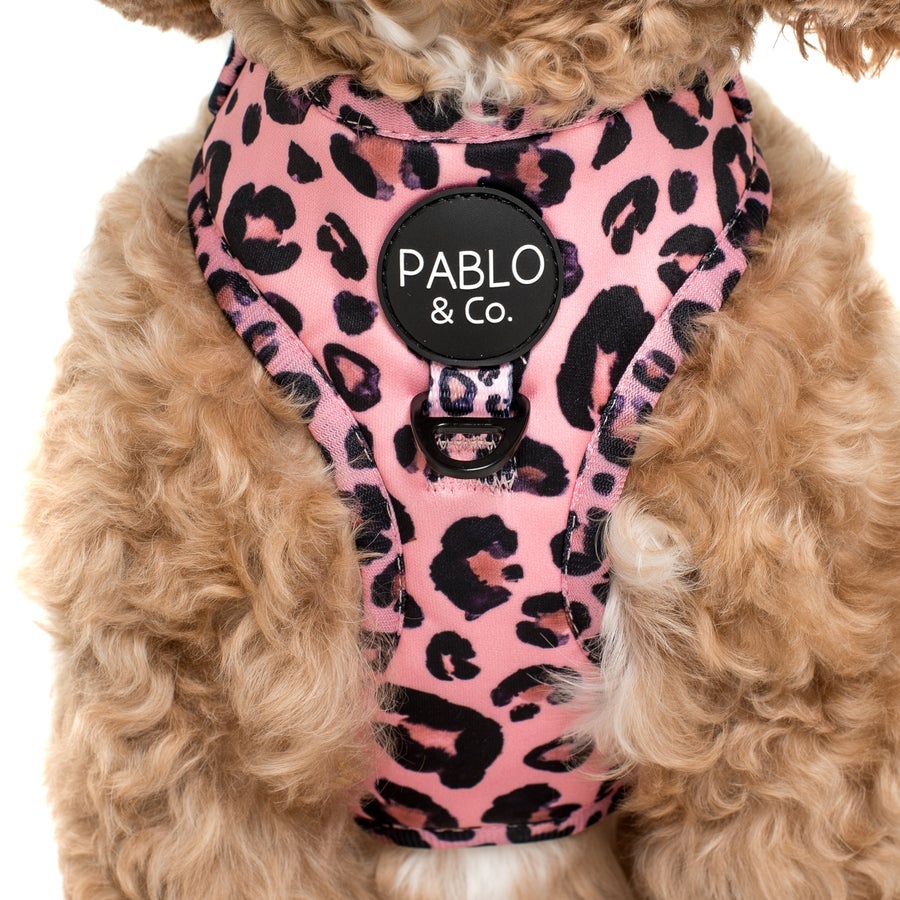 Pink Leopard Adjustable Harness - Pooch Luxury
