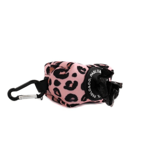 Pink Leopard Poop Bag Holder - Pooch Luxury