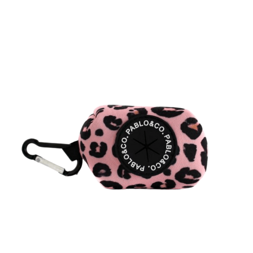 Pink Leopard Poop Bag Holder - Pooch Luxury