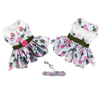 
                  
                    Pink Rose Harness Dress with Matching Leash - Pooch Luxury
                  
                