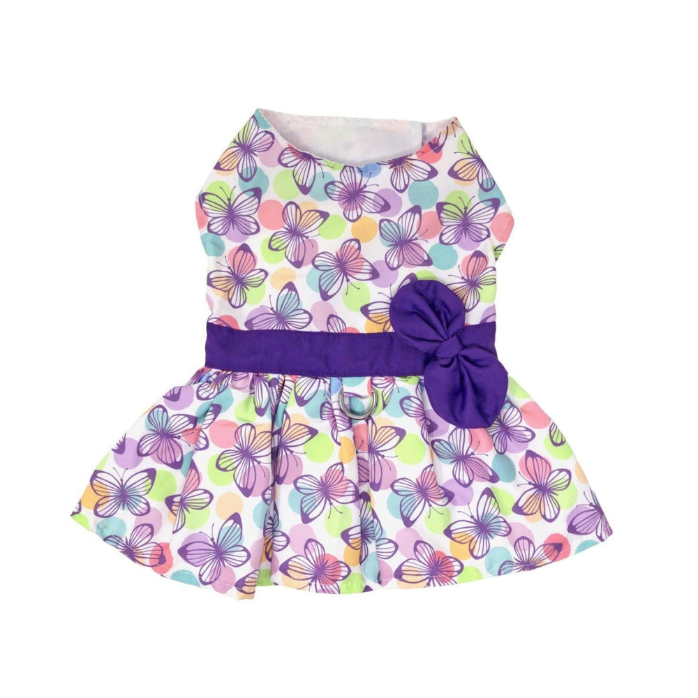 Purple Butterfly Dress with Matching Leash - Pooch Luxury