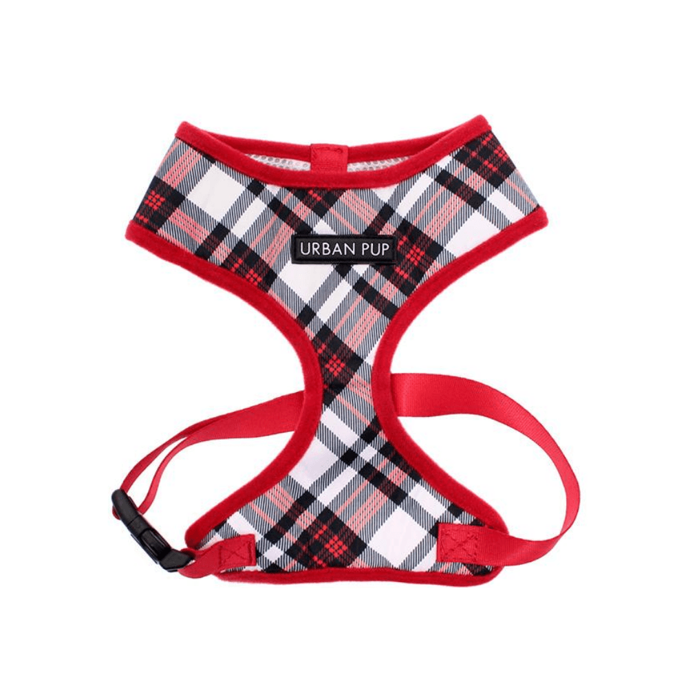 Red & White Plaid Dog Harness - Pooch Luxury