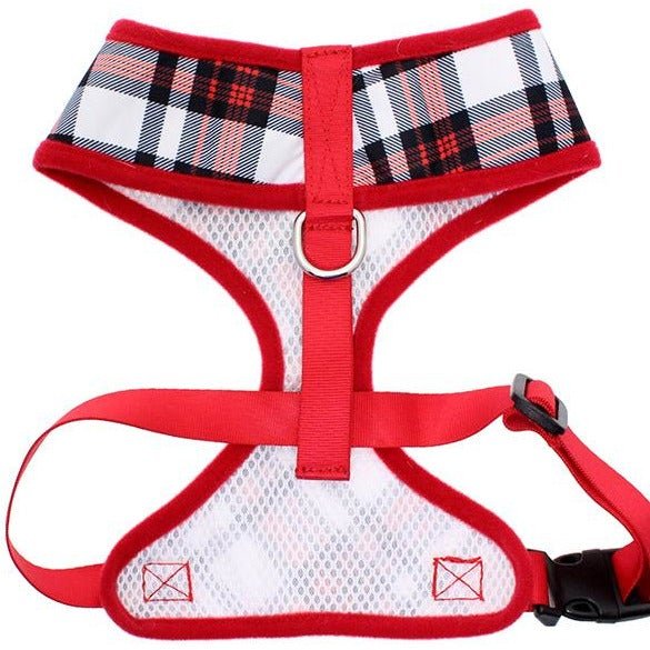 Red & White Plaid Dog Harness - Pooch Luxury