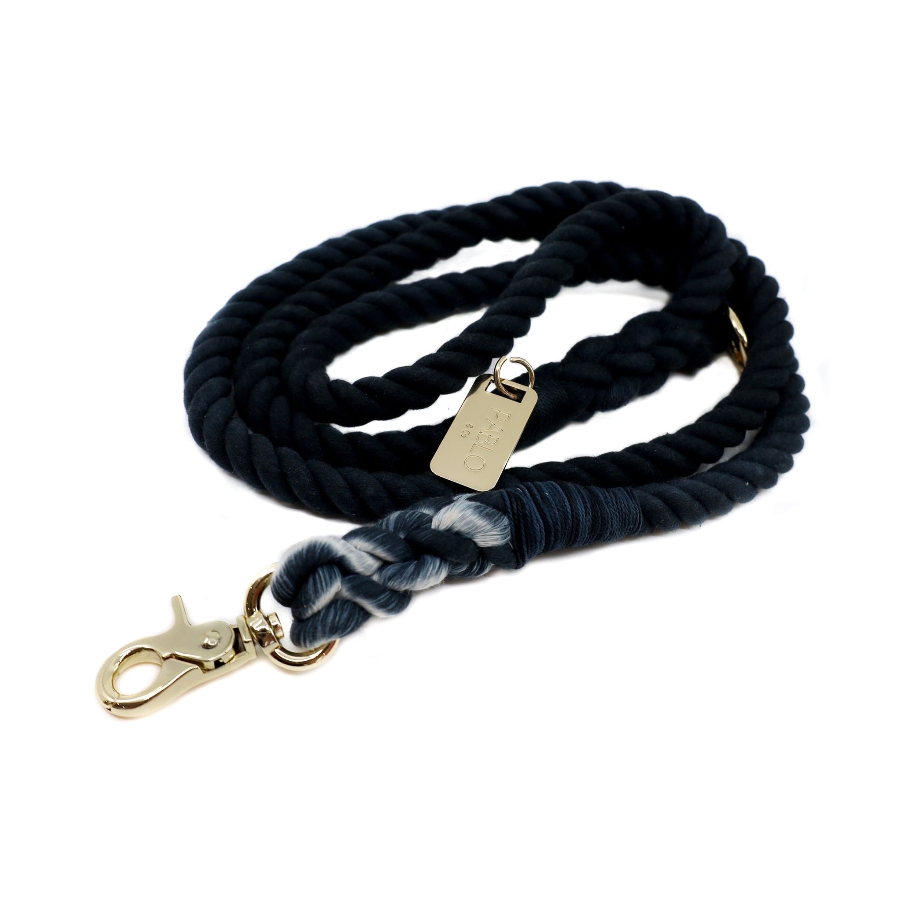 Rope Leash - Jet Black - Pooch Luxury