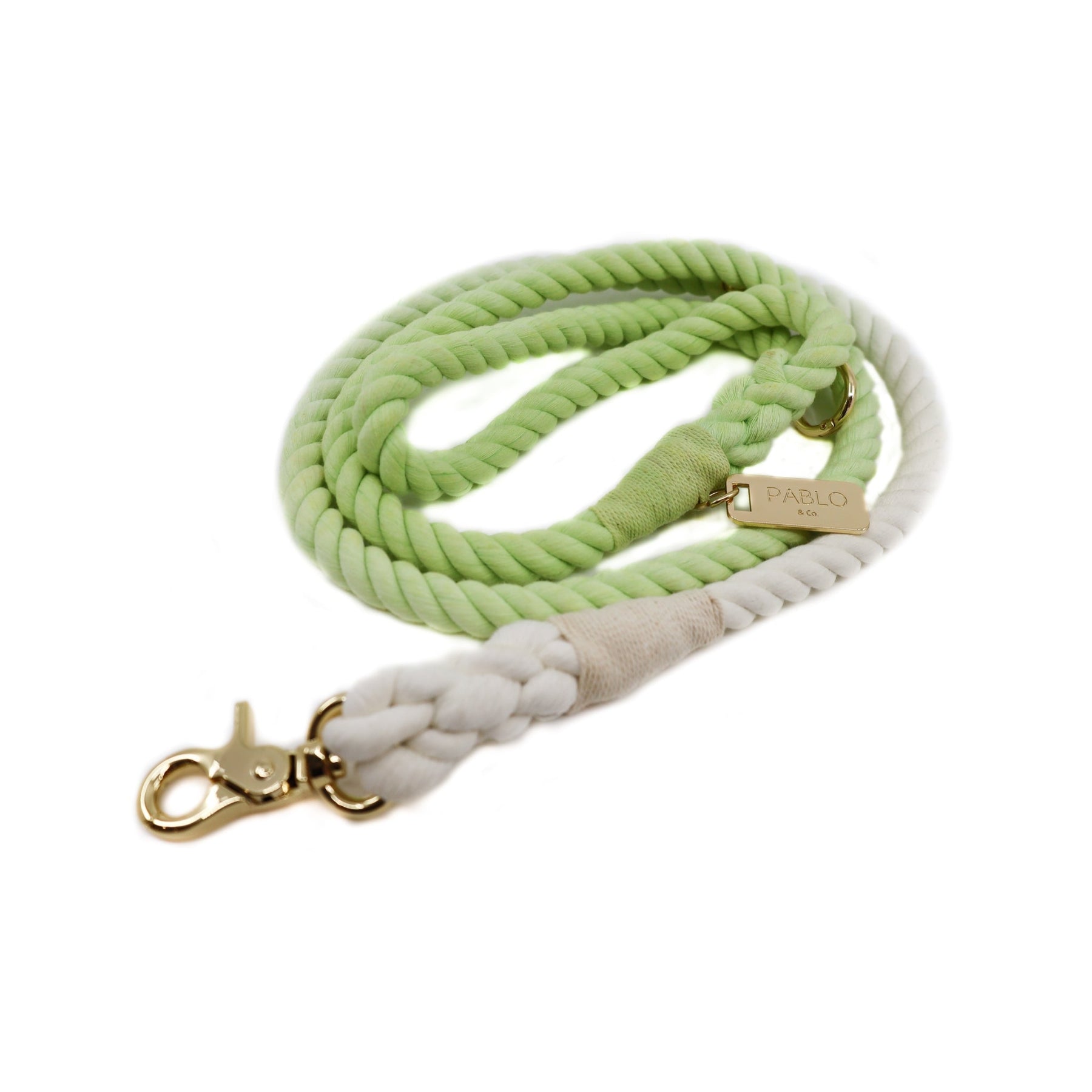 Rope Leash - Ombre Sour Lime - Pooch Luxury