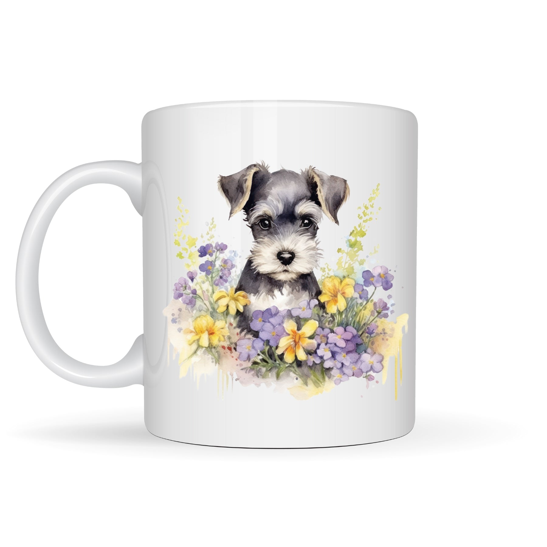 Schnauzer Amongst The Flowers Coffee Mug - Pooch Luxury