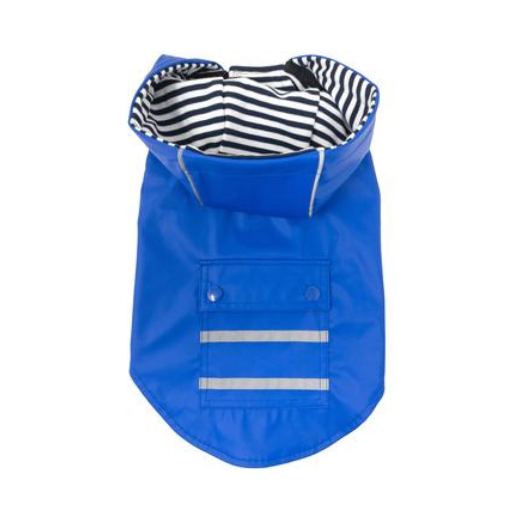 Slicker Raincoat with Striped Lining - Cobalt Blue - Pooch Luxury