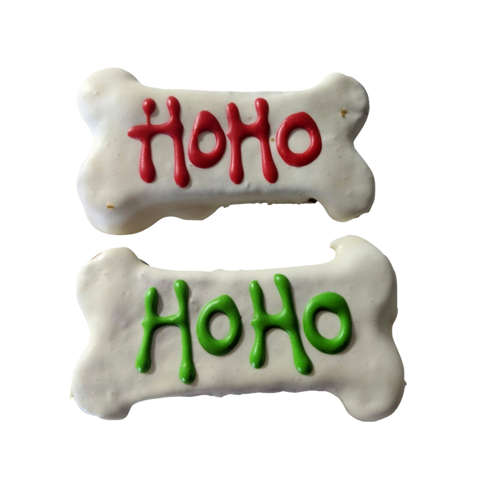 Small Bone Christmas Dog Treat - Ho Ho Ho Cookie - 1pce - Pooch Luxury