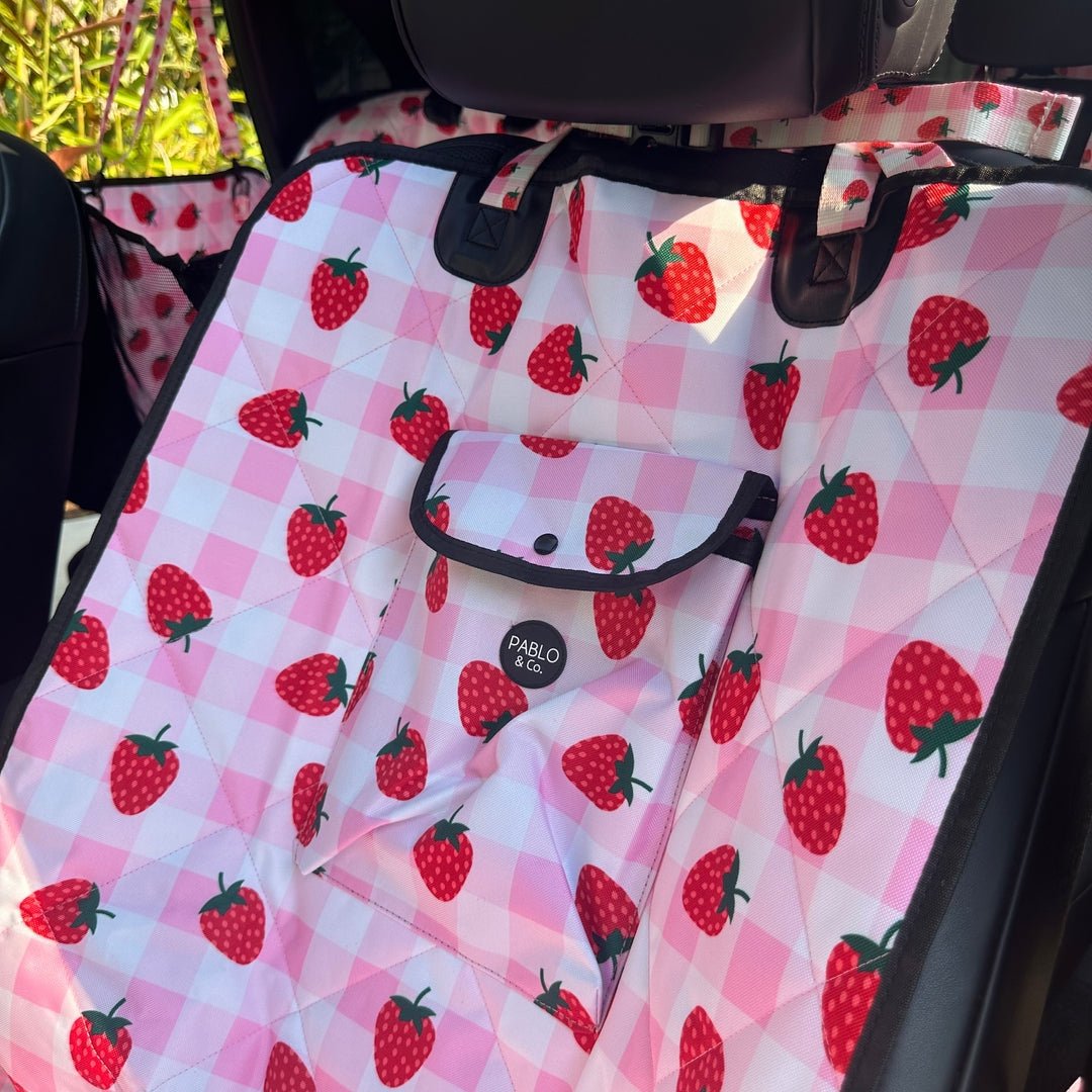 Strawberry Fields Deluxe Single Car Seat Cover - Pooch Luxury