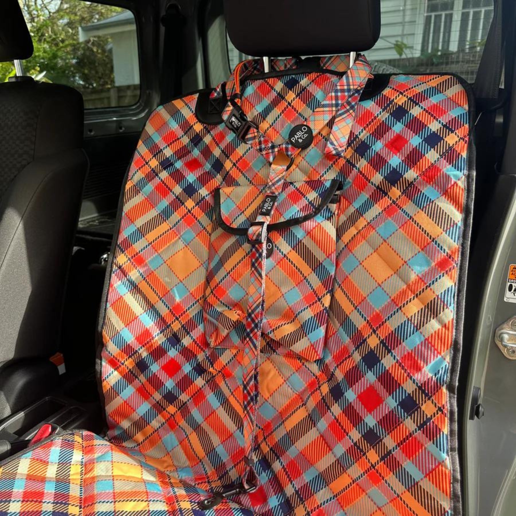 Tartan Headrest Car Restraint - Pooch Luxury