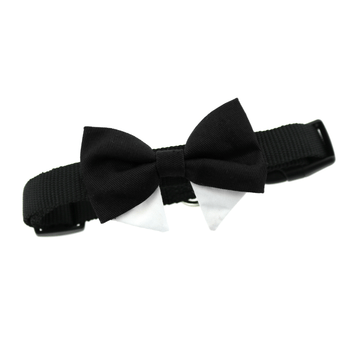 Universal Dog Bow Tie - Black with Collar - Pooch Luxury