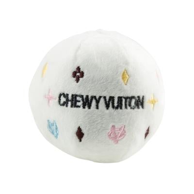White Chewy Vuiton Ball - Pooch Luxury