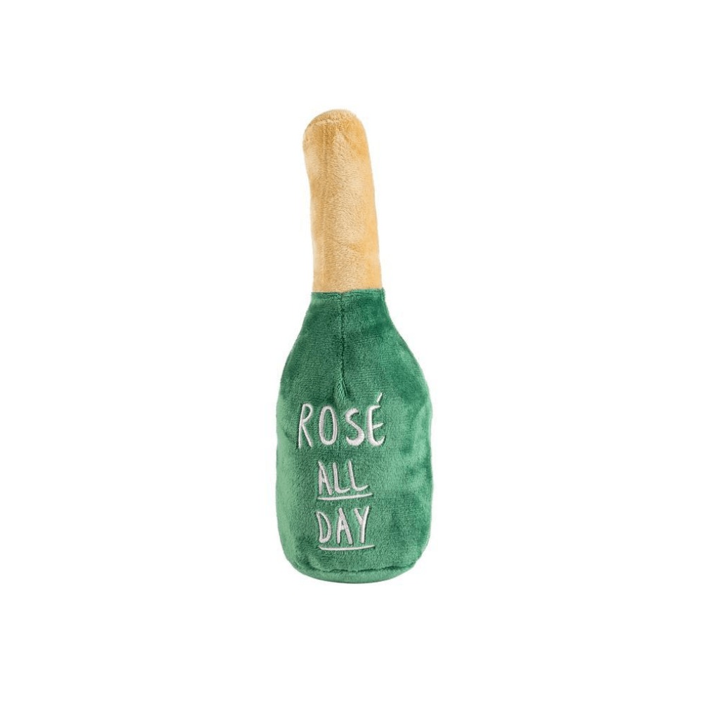Woof Clicquot Rose' Champagne Bottle Plush Toy - Pooch Luxury